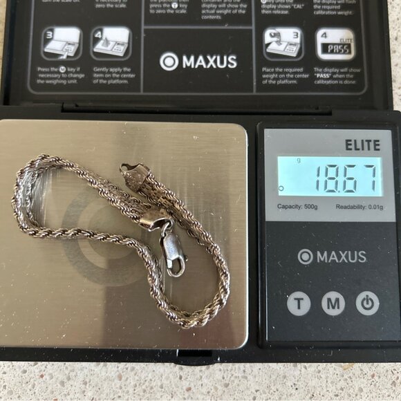 Sterling Silver Woven Bracelet 7.5 in. 18.67 Grams Lobster Clasp Made In Italy - Picture 13 of 14